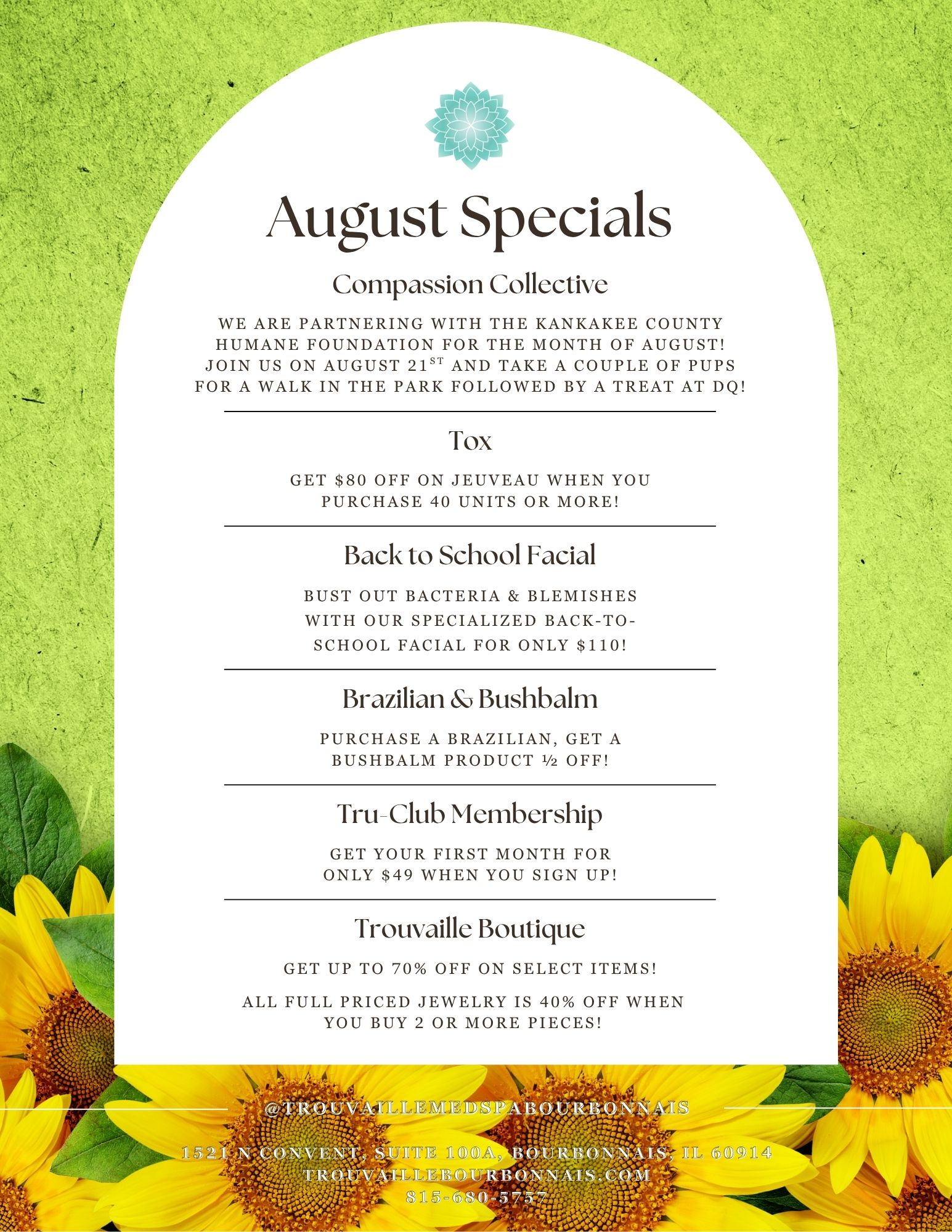 August 2025 Specials